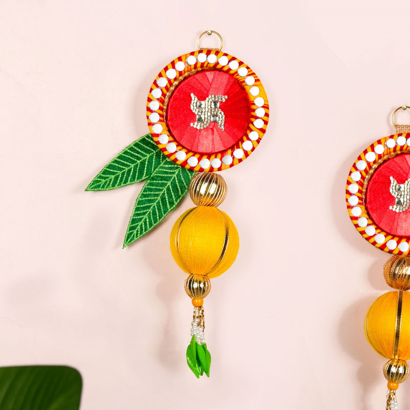 Swastik Mirror Side Door Toran Set Of 2