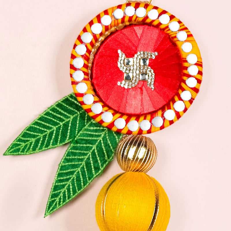 Swastik Mirror Side Door Toran Set Of 2