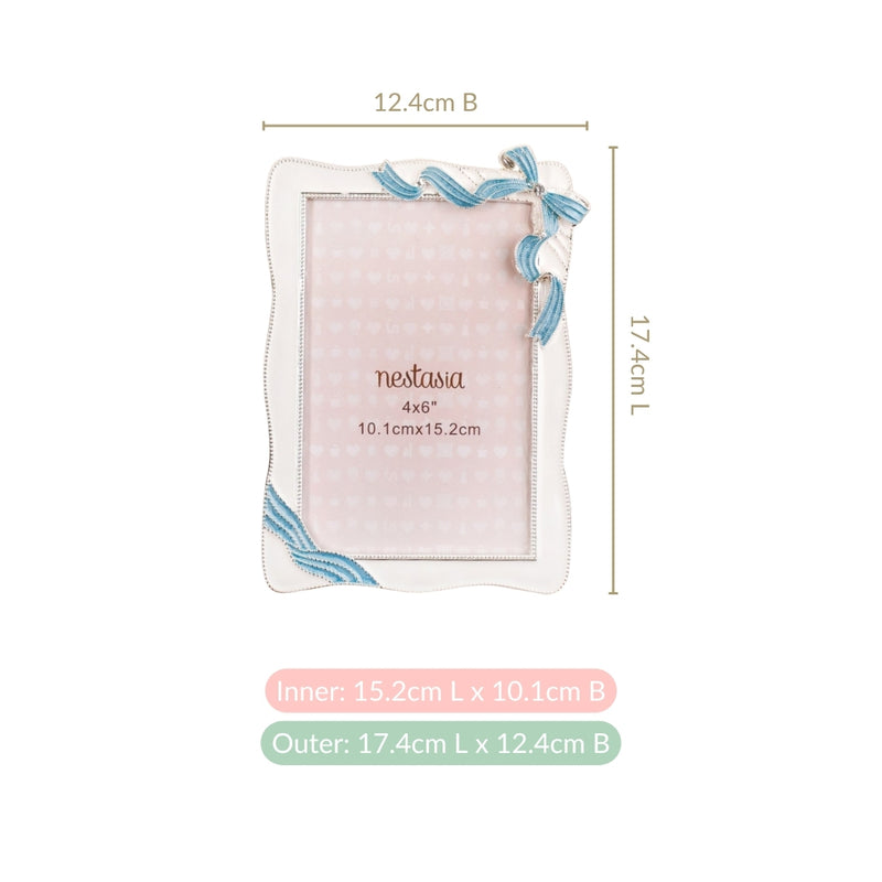 Dainty Blue Bow Photo Frame Small 10x15cm