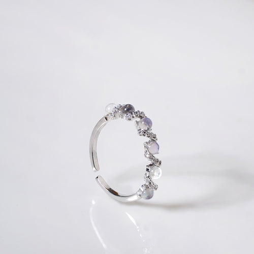 Stone Swirls Silver Ring