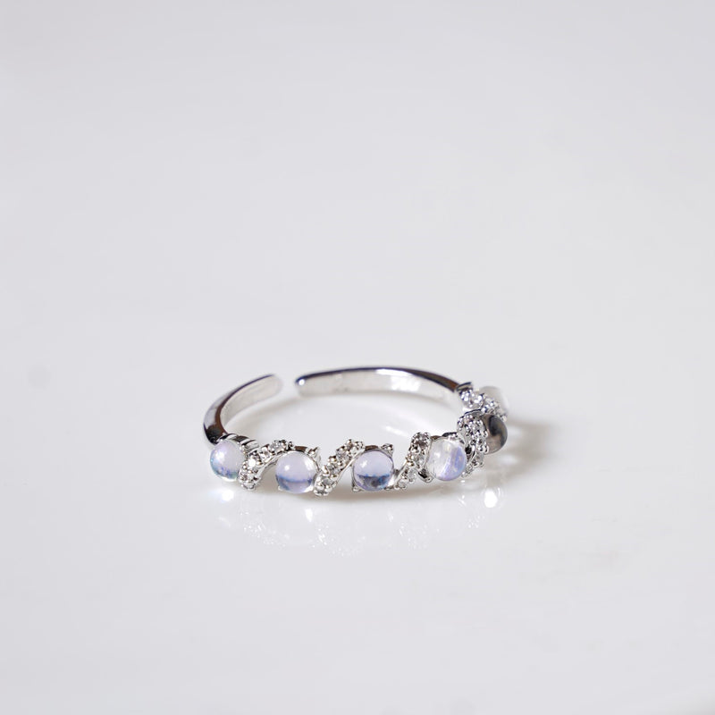 Stone Swirls Silver Ring