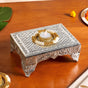 Flora Rectangle Pooja Chowki Silver