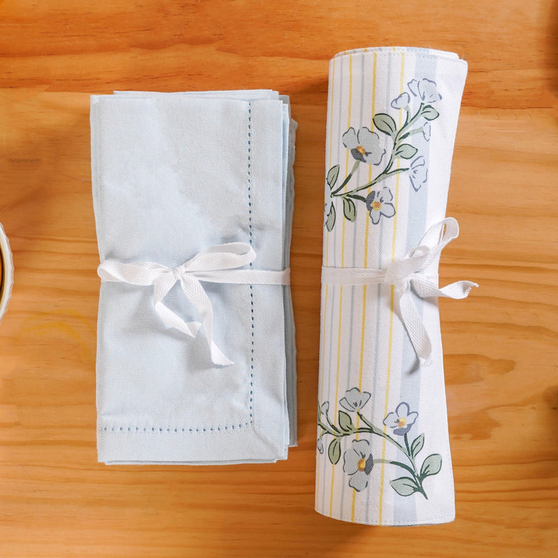 Azzurro Printed Cotton Mat And Napkin Set Of 12