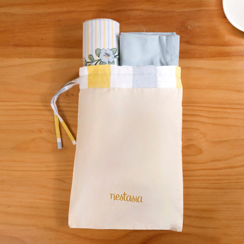 Azzurro Printed Cotton Mat And Napkin Set Of 12