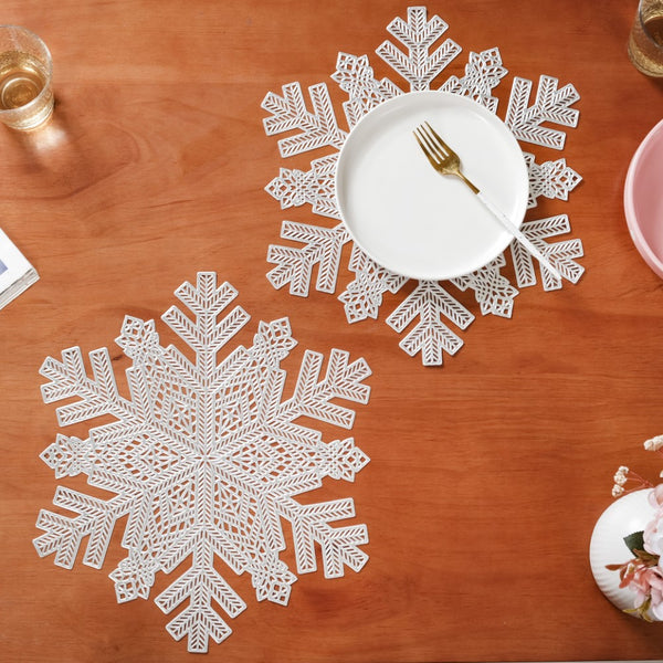 Silver Snowflake Tablemat Set Of 6