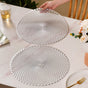 Round Designer Table Mat Silver Set Of 6