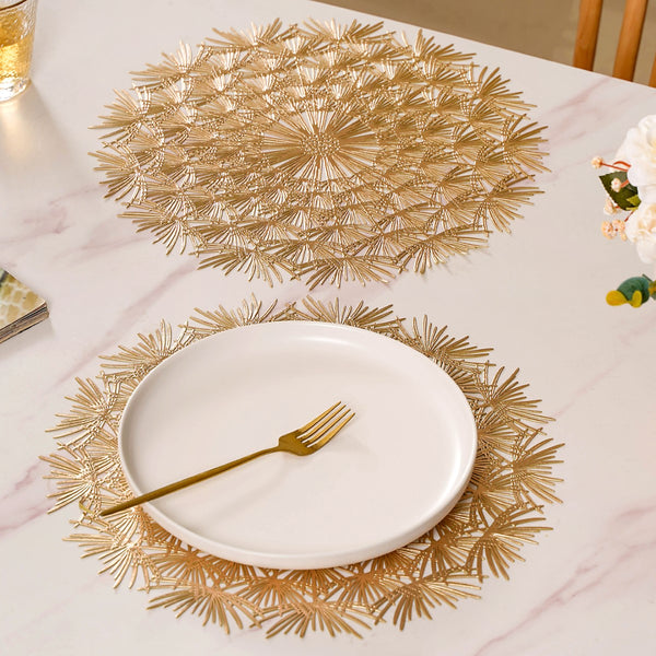 Dandelion Table Mat Set Of 6 Gold