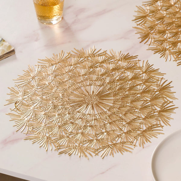 Dandelion Table Mat Set Of 6 Gold