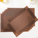 Textured Reversible Table Mat Brown Set Of 6