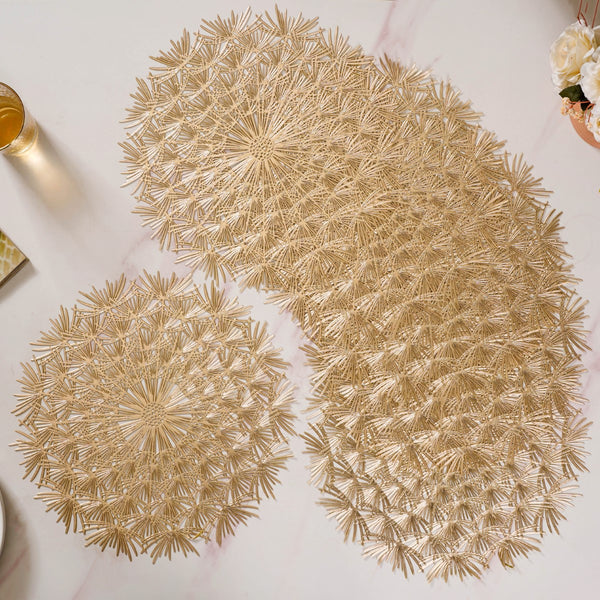 Dandelion Table Mat Set Of 6 Gold