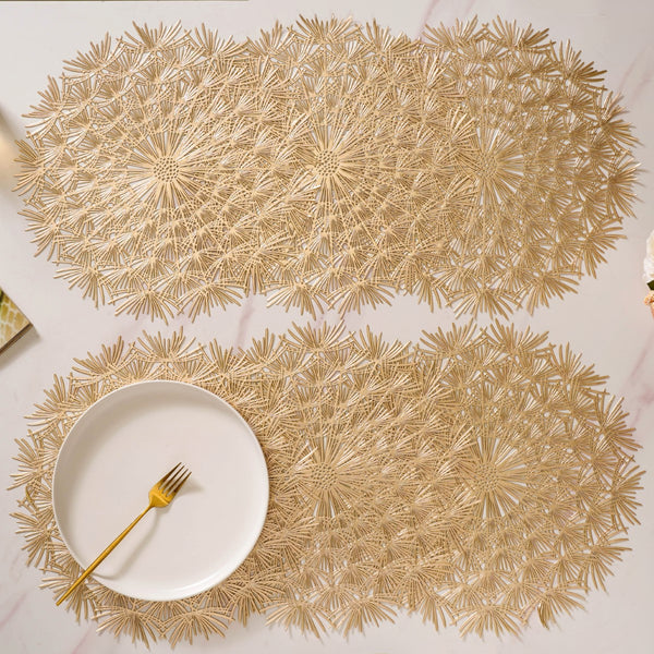 Dandelion Table Mat Set Of 6 Gold