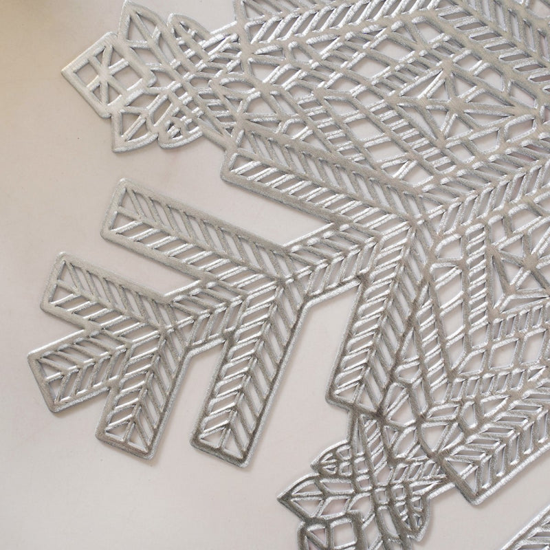 Silver Snowflake Tablemat Set Of 6