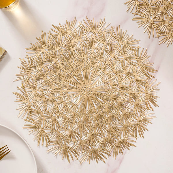 Dandelion Table Mat Set Of 6 Gold