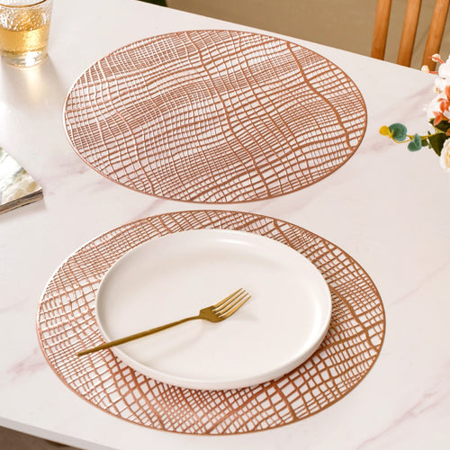 Flower Table Mat Rose Gold Set Of 6 15 Inch Nestasia