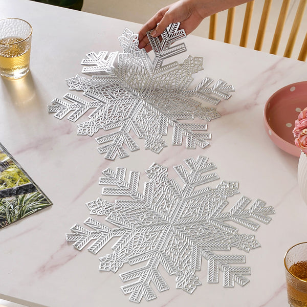 Silver Snowflake Tablemat Set Of 6