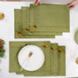 Green Velvet Table Mat Set Of 6