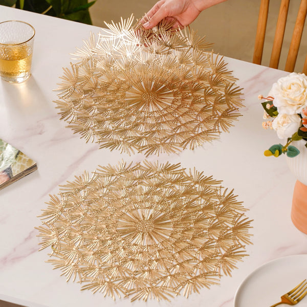 Dandelion Table Mat Set Of 6 Gold