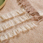 Woven Set Of Long Runner and 6 Table Mats Beige