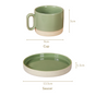 Earthy Clay Cup And Saucer Set Of 6 Sage Green 100ml - Tea cup set, tea cups, coffee cups, ceramic tea cups, cups and saucers, cup and saucer set