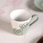 Serene Tropics Ceramic Tea Cup Saucer Set Of 4 Sage 225ml