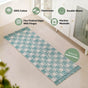 Teal Tide Fringe Cotton Floor Runner 130x50cm