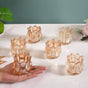 Tulip Glass Tea Light Candle Holder Amber Set Of 6