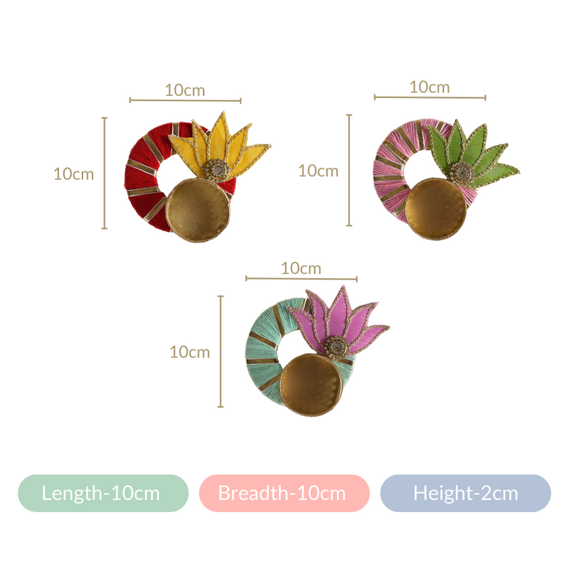 Decorative Festive Tealight Candle Holder Set of 9- Decorative Tealight Holders, Candle Holders Set, Multicolour Tealight Holders, Festive Candle Holders, Tealight Decor Set