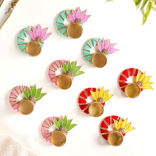 Decorative Festive Tealight Candle Holder Set of 9- Decorative Tealight Holders, Candle Holders Set, Multicolour Tealight Holders, Festive Candle Holders, Tealight Decor Set