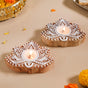 Blooming Lotus Tea Light Candle Holder Set Of 2- Lotus tea light holders, set of 2 candle holders, decorative tea light holders, candle holder set, lotus candle holders