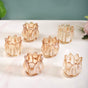 Tulip Glass Tea Light Candle Holder Amber Set Of 6