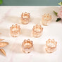 Tulip Glass Tea Light Candle Holder Amber Set Of 6