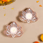 Blooming Lotus Tea Light Candle Holder Set Of 2- Lotus tea light holders, set of 2 candle holders, decorative tea light holders, candle holder set, lotus candle holders