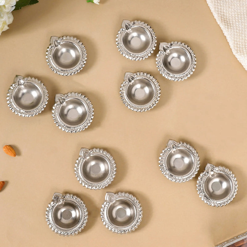 Sustainable Metal Tea Light Holder Silver Set Of 11