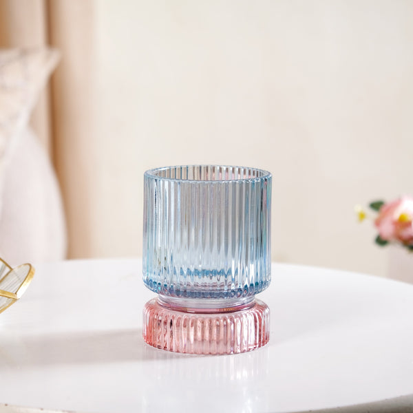 Ribbed Texture Glass Tealight Candle Holder