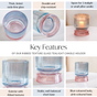 Ribbed Texture Glass Tealight Candle Holder