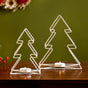 Metal Christmas Tree Candle Holder Set of 2 Ivory