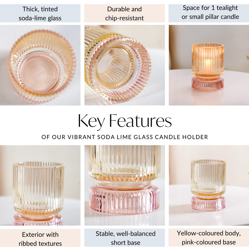 Vibrant Soda Lime Glass Candle Holder