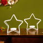 Starry Elegance Candle Holder Set of 2 Ivory