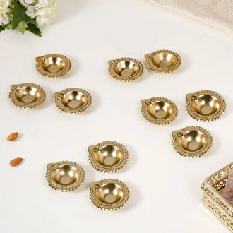 Decorative Tea Light Holder Gold Metal Reusable Set Of 11- Decorative Tea Light Holders, Gold Tea Light Set, Metal Tea Light Set, Reusable Candles