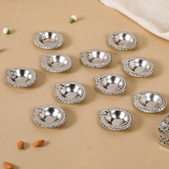 Sustainable Metal Tea Light Holder Silver Set Of 11