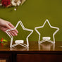 Starry Elegance Candle Holder Set of 2 Ivory