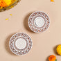 Set Of 2 Round Mandala Candle Holders With Tea Lights