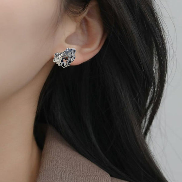 Terra Stud Earrings Silver