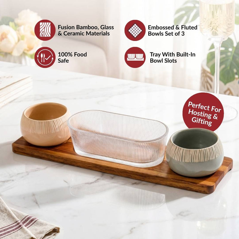 Terra Trio Snack Serving Platter Set Of 4