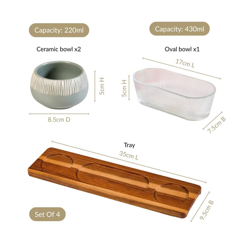 Terra Trio Snack Serving Platter Set Of 4