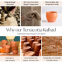 Set Of 10 Sustainable Terracotta Tea Cups 80ml - Kulhad, tea cup set, terracotta tea cups, earthen tea cups