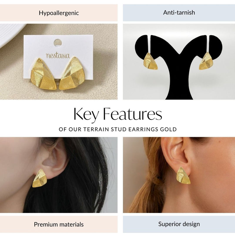 Terrain Stud Earrings Gold
