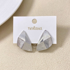 Terrain Stud Earrings Silver