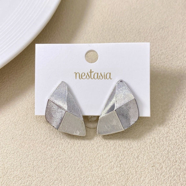 Terrain Stud Earrings Silver