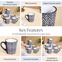 Baroque Tea Cup Set Of 6 Navy Blue 250ml